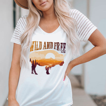 Striped Raglan Sleeve Tee