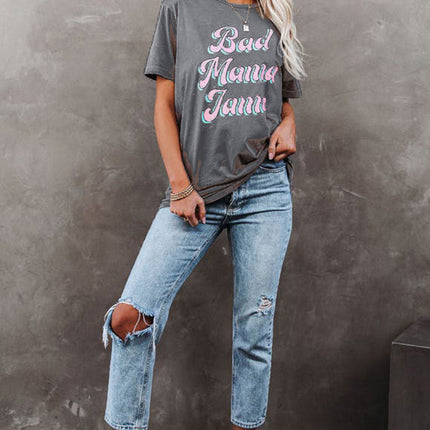 Floral Print Round Neck Short Sleeve Tunic Top