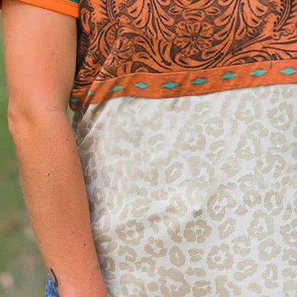 Striped Pattern Color Block Short Sleeve T Shirt