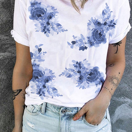 Letters Printed Short Sleeve Graphic T Shirt