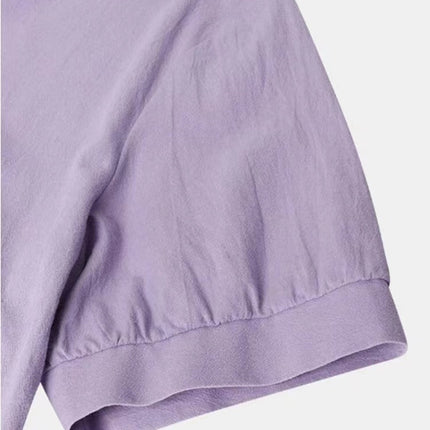 Purple Short Sleeve Midi Dress