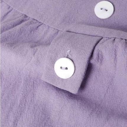 Purple Short Sleeve Midi Dress