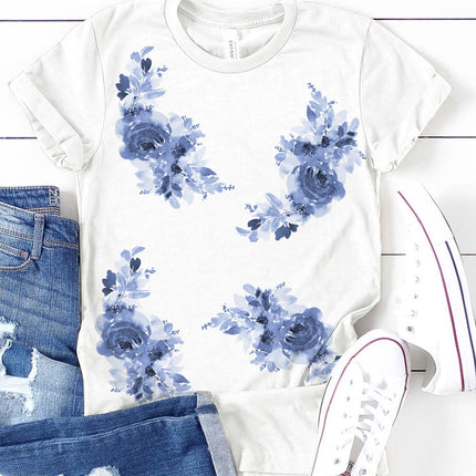 Letters Printed Short Sleeve Graphic T Shirt