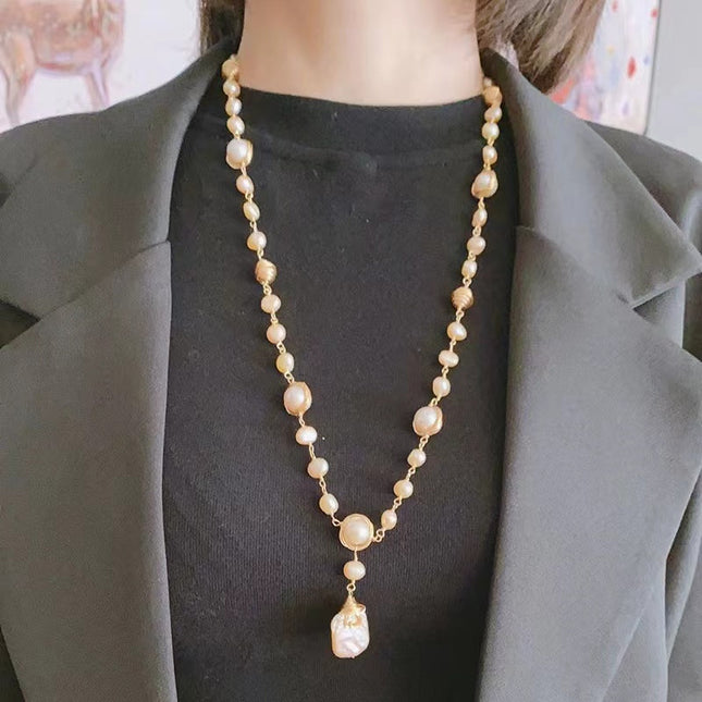 Dark Gold Marbella Statement Necklace