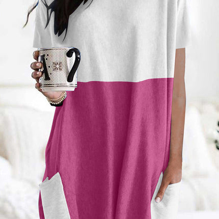 Colorblock Pocketed Mini Dress