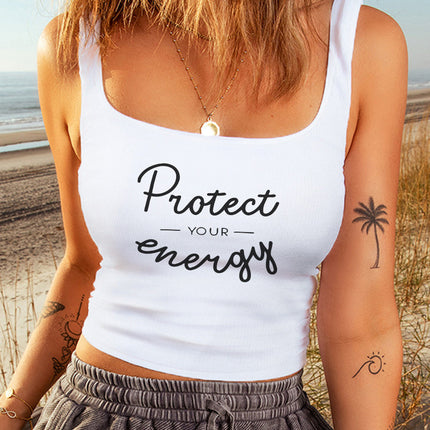 Ribbed Knit Skinny Square Neck Tank Top