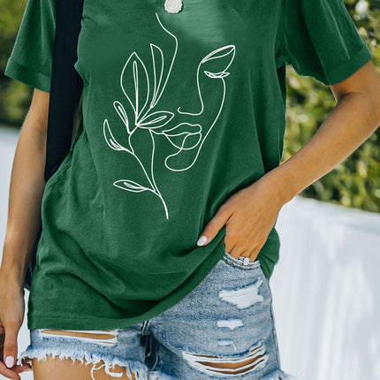 Tie Dyed Gesture Letter Print Short Sleeve T Shirt