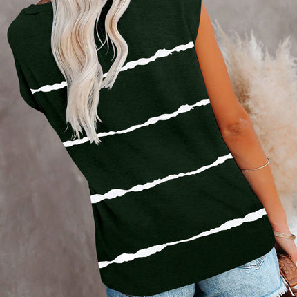 Gradient Color Short Sleeve T-Shirt with Pocket