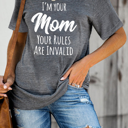 Mom Letters Printed O-neck Short Sleeve T Shirt