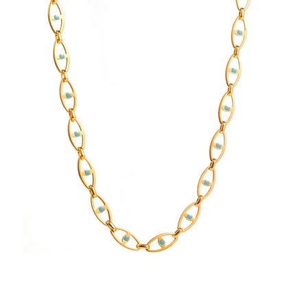 Neo Pendant Necklace With Turquoise Enamel