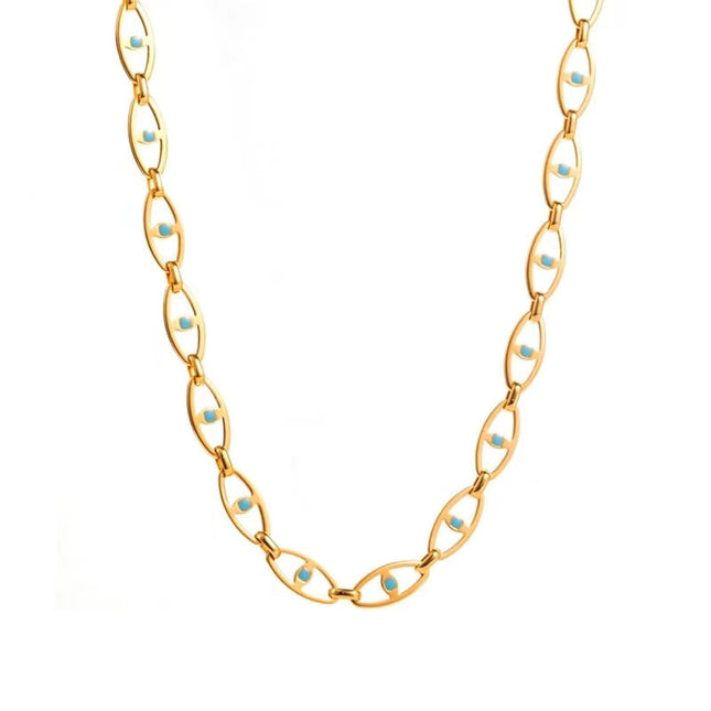 Neo Pendant Necklace With Turquoise Enamel