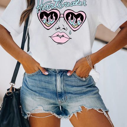 Western Horse Letter Print Graphic T-shirt