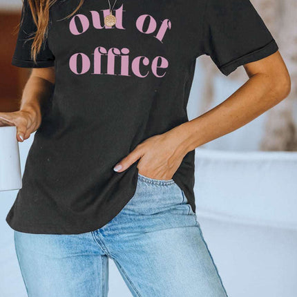 Casual Letter and Car Print Graphic Tee