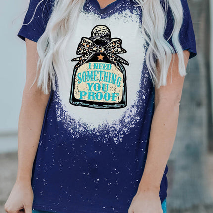 Western Pattern Leopard Letter Print Short Sleeve T-shirt