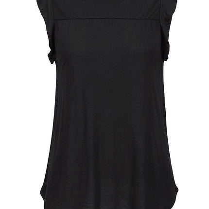 Keyhole Back Ruffled Sleeveless Top