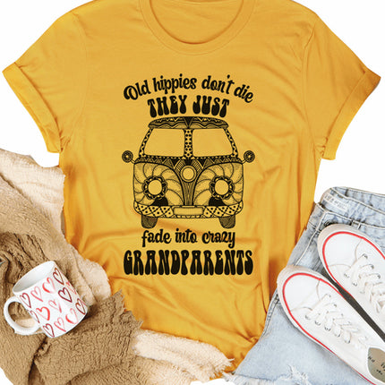 Letters Printed Short Sleeve Graphic T Shirt