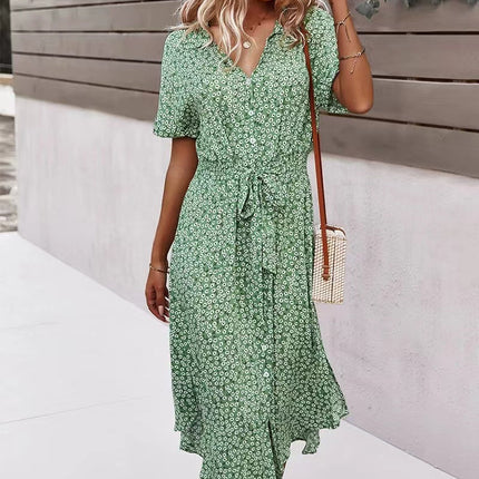 Youthful Green Sleeveless Midi Dress