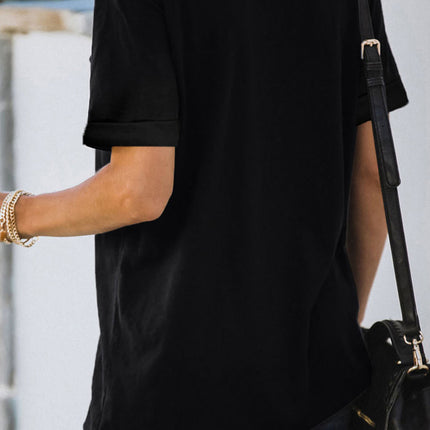 Casual Peach Logo Colorblock Print Graphic Tee