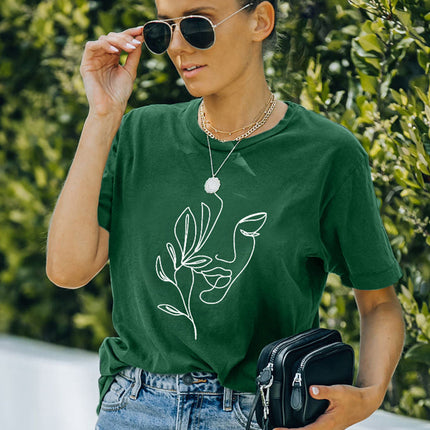 Tie Dyed Gesture Letter Print Short Sleeve T Shirt