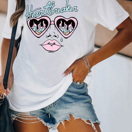 Western Horse Letter Print Graphic T-shirt