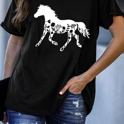 Casual Peach Logo Colorblock Print Graphic Tee