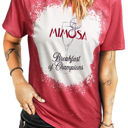 Western Pattern Leopard Letter Print Short Sleeve T-shirt