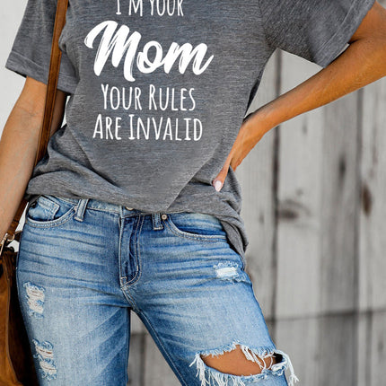 Mom Letters Printed O-neck Short Sleeve T Shirt