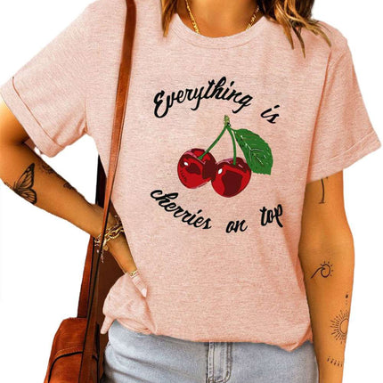 Be Happy Graphic Print Short Sleeve T Shirt