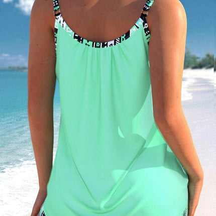 Basic Sleeveless Green Swimwear