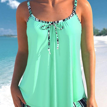 Basic Sleeveless Green Swimwear