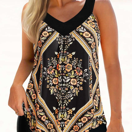 Boho Floral Print Strap Swimwear