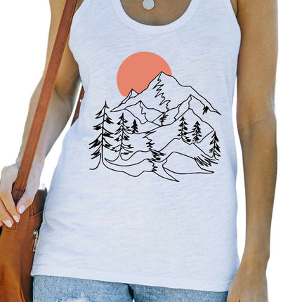 Casual Letter Print MOTORCYCLE Graphic Tank Top