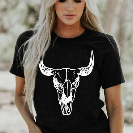 Letters Printed Short Sleeve Graphic T Shirt