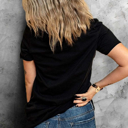 Casual Peach Logo Colorblock Print Graphic Tee