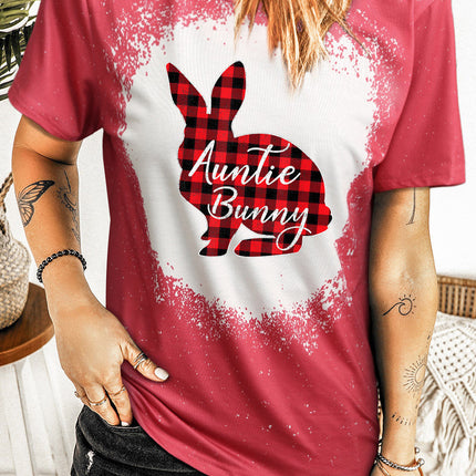 Western Pattern Leopard Letter Print Short Sleeve T-shirt