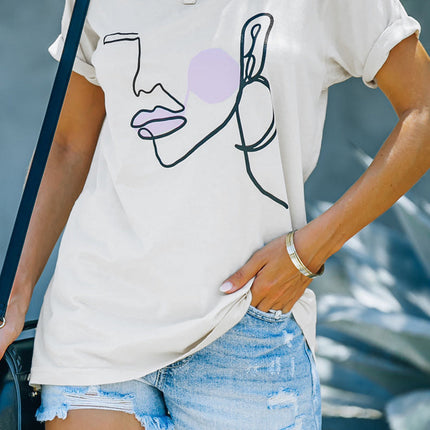 Western Horse Letter Print Graphic T-shirt