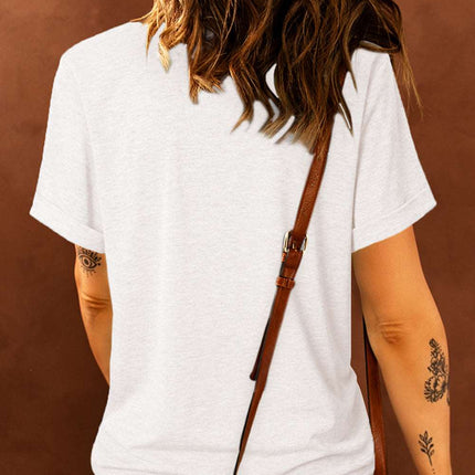 Casual Peach Logo Colorblock Print Graphic Tee