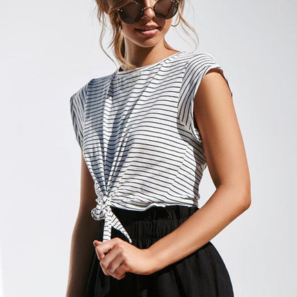 Striped Crop Top with Tie up