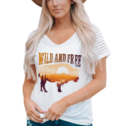 Striped Raglan Sleeve Tee