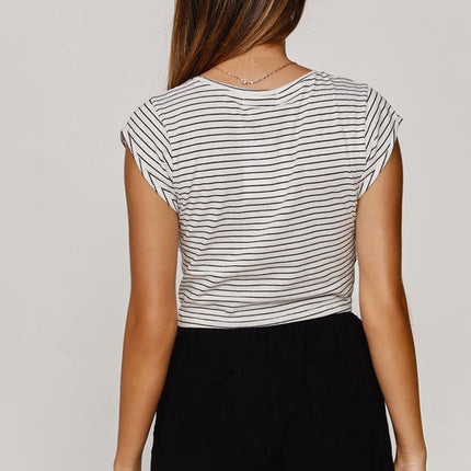 Striped Crop Top with Tie up