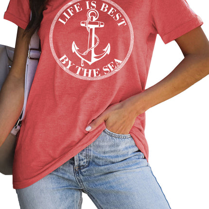 Western Horse Letter Print Graphic T-shirt