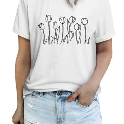 Casual Letter and Car Print Graphic Tee