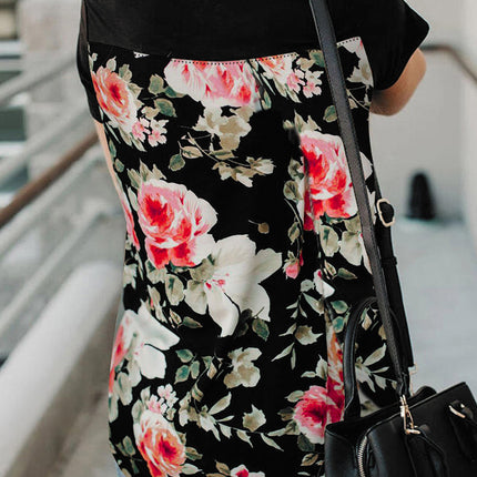 Wihte Leopard Printed Splicing T-Shirt