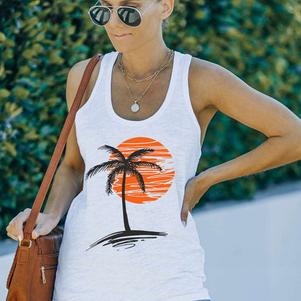 Casual Letter Print MOTORCYCLE Graphic Tank Top