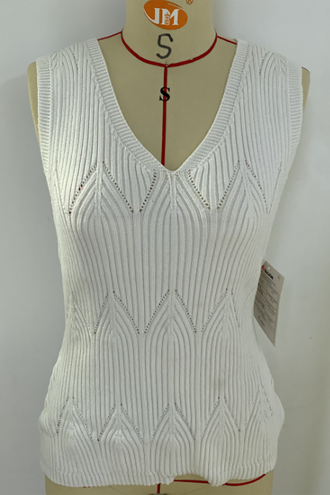 V Neck Knitted Sleeveless Top