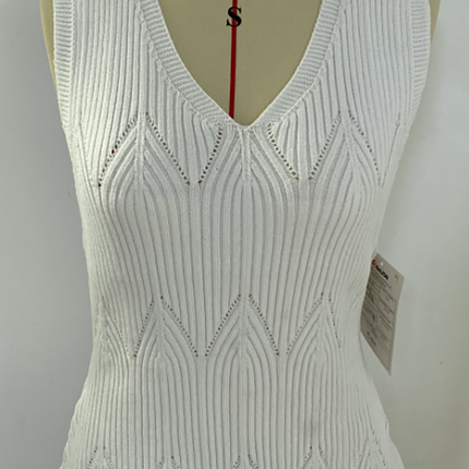 V Neck Knitted Sleeveless Top