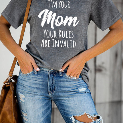 Mom Letters Printed O-neck Short Sleeve T Shirt