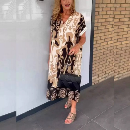 Casual Elegant Printed V-neck Dress