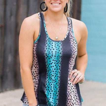 Animal Print Tie-dye Racerback Tank