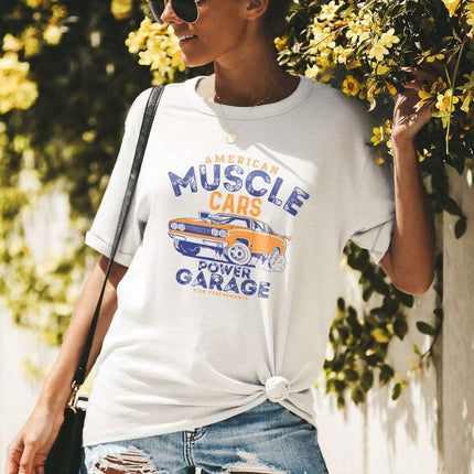 Casual Letter and Car Print Graphic Tee